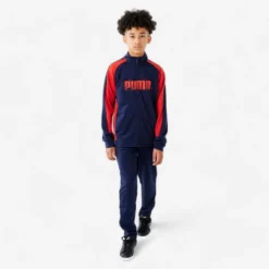 Puma Ademend Trainingspak Voor Kinderen Synthetisch Marineblauw Rood
