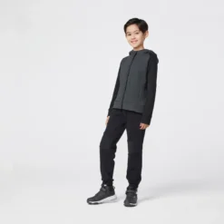 Ademende Kinderhoodie 900 Katoen Met Rits Gemêleerd -Mode Geest Verkoop ademende kinderhoodie 900 katoen met rits gemeleerd grijs en donkergrijs 10