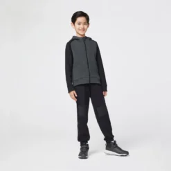 Ademende Kinderhoodie 900 Katoen Met Rits Gemêleerd -Mode Geest Verkoop ademende kinderhoodie 900 katoen met rits gemeleerd grijs en donkergrijs 11