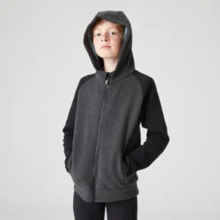 Ademende Kinderhoodie 900 Katoen Met Rits Gemêleerd