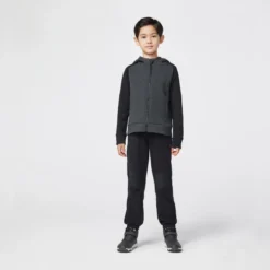 Ademende Kinderhoodie 900 Katoen Met Rits Gemêleerd -Mode Geest Verkoop ademende kinderhoodie 900 katoen met rits gemeleerd grijs en donkergrijs 9