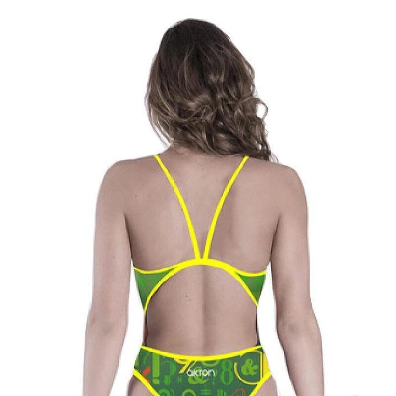 Akron Girl's Tony Vintage Thin Strap Swimsuit - Groen 2 Akron Girl's Tony Vintage Thin Strap Swimsuit - Groen - Afbeelding 2