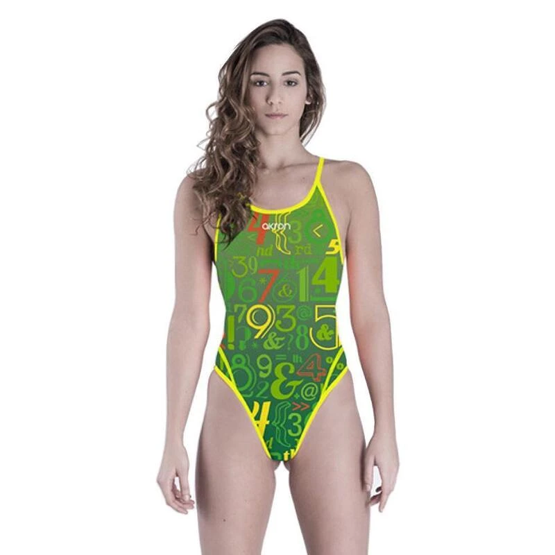 Akron Girl's Tony Vintage Thin Strap Swimsuit - Groen 1 Akron Girl's Tony Vintage Thin Strap Swimsuit - Groen