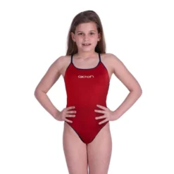 Akron Meisjes Babele Bicolor Badpak - Rood / Zwart