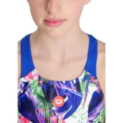 Arena Girl's Crazy Swimsuit - Neon/Blue/Multi -Mode Geest Verkoop arena girls crazy swimsuit neonbluemulti 4