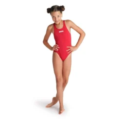 Arena Girl's Team Solid Tech Swimsuit - Red/White -Mode Geest Verkoop arena girls team solid tech swimsuit redwhite 2