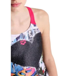 Arena Girl's V Back Swimsuit - Black/Freak Rose -Mode Geest Verkoop arena girls v back swimsuit blackfreak rose 3