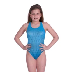 Babbit 4 Kleuren Badpak Voor Meisjes Akron - Hemelsblauw / Geel