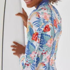 Badpak Met Lange Mouwen Voor Surfen Meisjes -Mode Geest Verkoop badpak met lange mouwen voor meisjes stormblauw 2