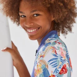 Badpak Met Lange Mouwen Voor Surfen Meisjes -Mode Geest Verkoop badpak met lange mouwen voor meisjes stormblauw 4