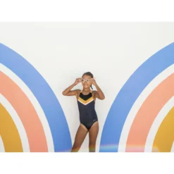 Sportbadpak Voor Zwemmen Meisjes Vega NBJI -Mode Geest Verkoop badpak voor zwemmen meisjes vega marineblauw visgraat 4