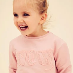 Kindersweater Peuter- En Kleutergym Decat'oons -Mode Geest Verkoop basic sweater voor kinderen roze met motief 1