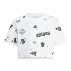ADIDAS Brand Love Allover Print Crop T-shirt Kids