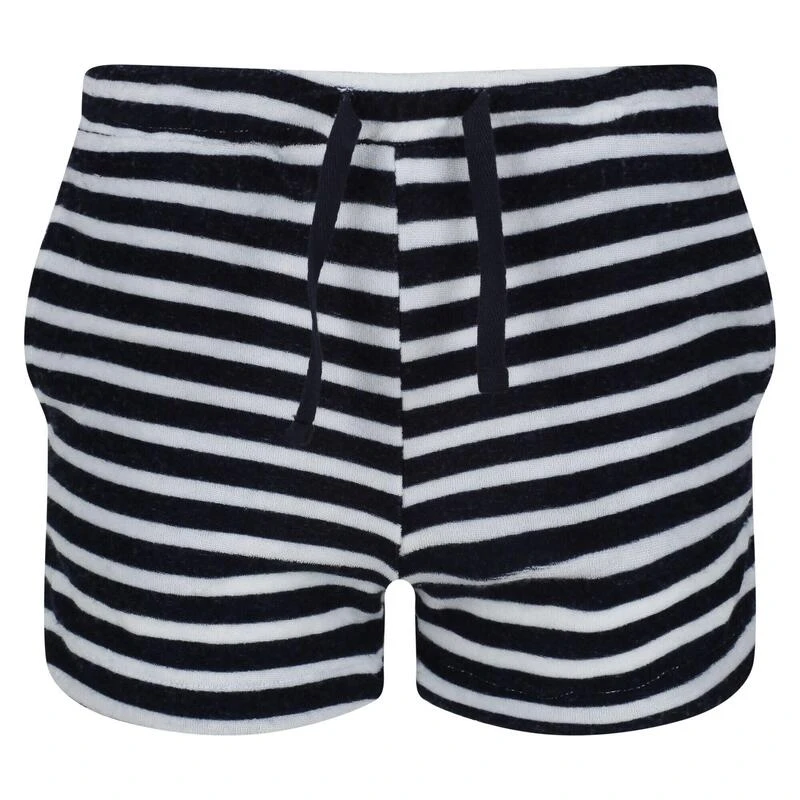Regatta Childrens/Kids Dayana Towelling Stripe Casual Shorts (Marine / Wit) 1 Regatta Childrens/Kids Dayana Towelling Stripe Casual Shorts (Marine / Wit)