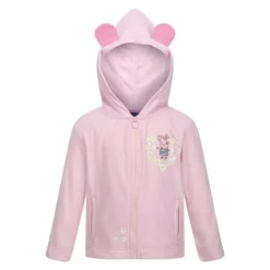 Regatta Childrens/Kids Peppa Pig Floral Fleece Full Zip Hoodie (Roze Mist)