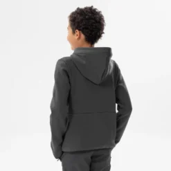 Quechua Wandelfleece Voor Jongens Hike 550 -Mode Geest Verkoop fleecejas voor wandelen kinderen mh500 zwart grijs 7 15 jaar 4