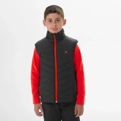 Quechua GEWATTEERDE HYBRIDE WANDELBODYWARMER VOOR KINDEREN 7-15 JAAR -Mode Geest Verkoop gewatteerde hybride wandelbodywarmer voor kinderen zwart 7 15 jaar 2