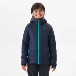 Quechua GEWATTEERDE HYBRIDE WANDELJAS VOOR KINDEREN 7-15 JAAR PASTELGROEN -Mode Geest Verkoop gewatteerde hybride wandeljas voor kinderen 7 15 jaar marineblauw 3