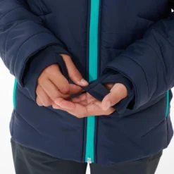 Quechua GEWATTEERDE HYBRIDE WANDELJAS VOOR KINDEREN 7-15 JAAR PASTELGROEN -Mode Geest Verkoop gewatteerde hybride wandeljas voor kinderen 7 15 jaar marineblauw 7