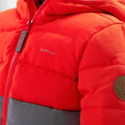 Quechua Gewatteerde Wandeljas Voor Jongens X-Warm -Mode Geest Verkoop gewatteerde wandeljas oranje en grijs kinderen 2 6 jaar 7
