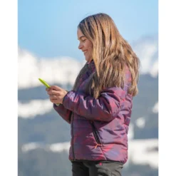 Quechua GEWATTEERDE WANDELJAS VOOR KINDEREN MH500 7-15 JAAR -Mode Geest Verkoop gewatteerde wandeljas voor kinderen mh500 7 15 jaar paars met print 9