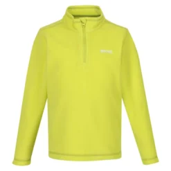 Regatta Geweldige Outdoors Kinder Hot Shot II Half Zip Fleece Hoodie (Heldere Kiwi)