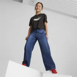 Girls Logo Korter Model T-shirt Voor Jongeren PUMA -Mode Geest Verkoop girls logo korter model t shirt voor jongeren puma 4