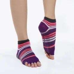 Gaiam Grippy Toeless Yoga Socks - Anti-slip Yogasokken - Roze / Paars -Mode Geest Verkoop grippy toeless yoga socks anti slip yogasokken roze paars 1