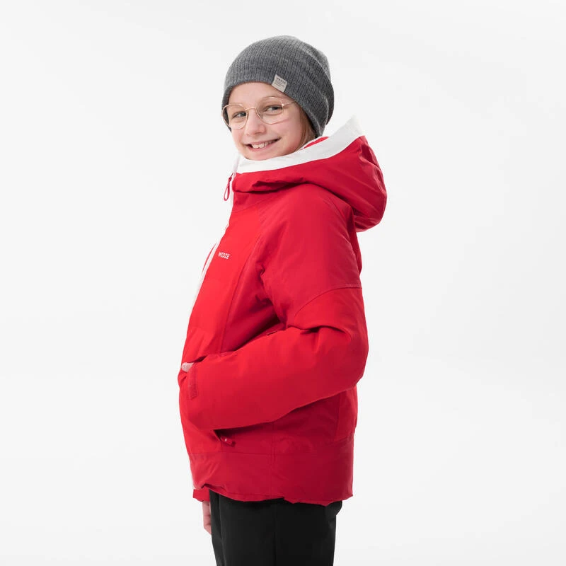 WEDZE Warme En Waterdichte Ski-jas Voor Kinderen 580 WARM Grijs/koraal 4 WEDZE Warme En Waterdichte Ski-jas Voor Kinderen 580 WARM Grijs/koraal - Afbeelding 4