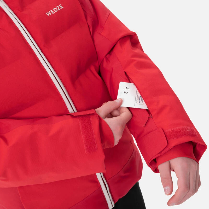 WEDZE Warme En Waterdichte Ski-jas Voor Kinderen 580 WARM Grijs/koraal 7 WEDZE Warme En Waterdichte Ski-jas Voor Kinderen 580 WARM Grijs/koraal - Afbeelding 7