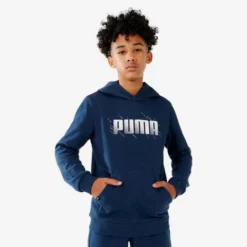 Puma Hoodie Voor Kinderen Marineblauw Met Opdruk