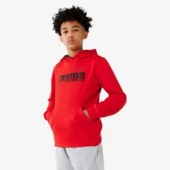 Puma Hoodie Voor Kinderen Rood Met Opdruk