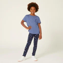 Decathlon Katoenen Legging Voor Meisjes 500 Met Print -Mode Geest Verkoop katoenen legging voor meisjes 500 met print 3