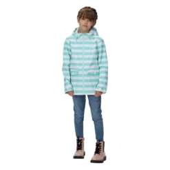 Regatta Kinderen/Kinderen Belladonna Stripe Waterdichte Jas (Aruba Blauw) -Mode Geest Verkoop kinderenkinderen belladonna stripe waterdichte jas aruba blauw 2