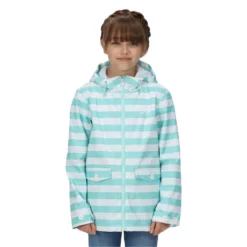 Regatta Kinderen/Kinderen Belladonna Stripe Waterdichte Jas (Aruba Blauw)