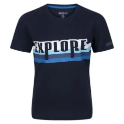 Regatta Kinderen/Kinderen Bosley V Contrast Gestreept Tshirt (Marine)