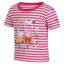 Regatta Kinderen/Kinderen Peppa Pig Stripe Tshirt (Roze Fusion/Wit) -Mode Geest Verkoop kinderenkinderen peppa pig stripe tshirt roze fusionwit 2