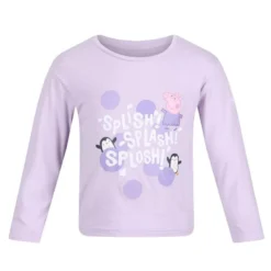 Regatta Kinderen/Kinderen Splish Splosh Peppa Pig Tshirt Met Lange Mouwen (Pastel Lila)