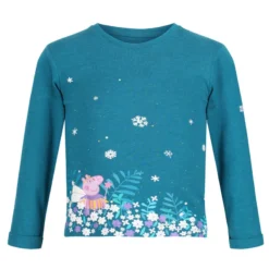 Regatta Kinder/Kids Peppa Pig Gebloemd Tshirt Met Lange Mouwen (Gulfstream)