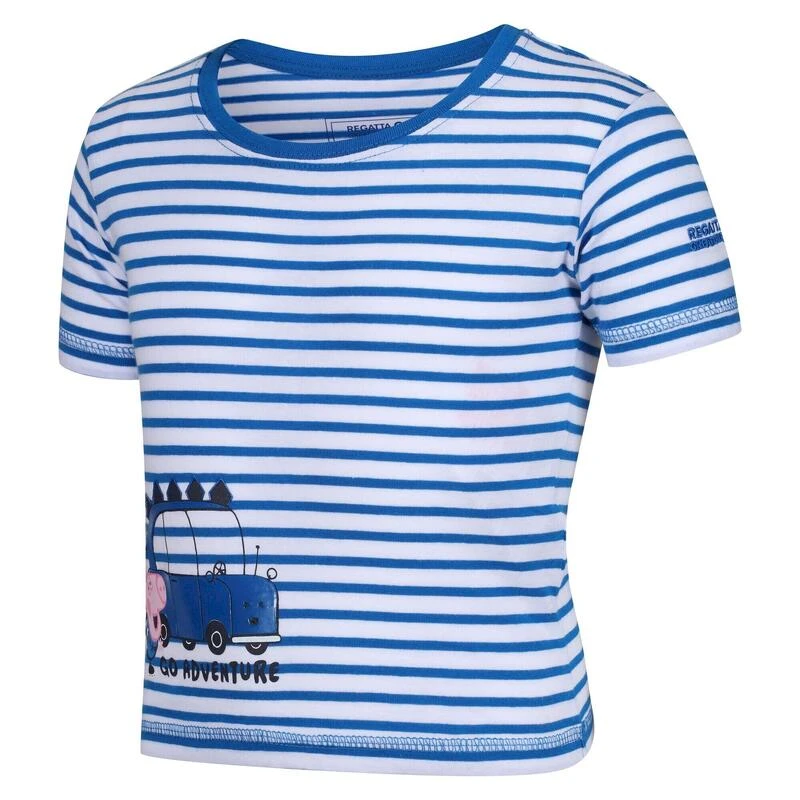 Regatta Kinder/Kids Peppa Pig Gestreept Tshirt Met Contrast (Keizerlijk Blauw/Wit) 4 Regatta Kinder/Kids Peppa Pig Gestreept Tshirt Met Contrast (Keizerlijk Blauw/Wit) - Afbeelding 4