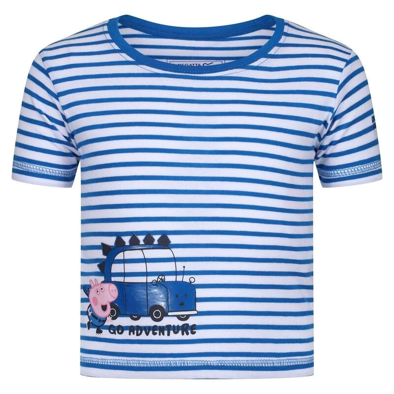 Regatta Kinder/Kids Peppa Pig Gestreept Tshirt Met Contrast (Keizerlijk Blauw/Wit) 1 Regatta Kinder/Kids Peppa Pig Gestreept Tshirt Met Contrast (Keizerlijk Blauw/Wit)