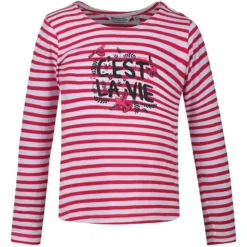 Regatta Meisjes Carmella II Gestreept Tshirt Met Lange Mouwen (Hertogin Roze)