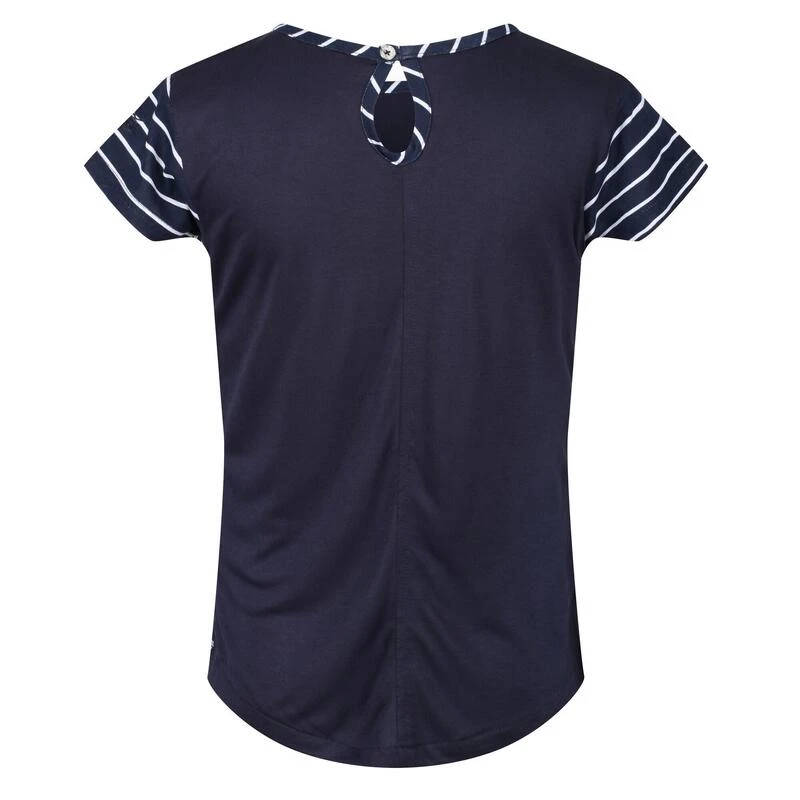 Regatta Meisjes Charabee Stripe Lichtgewicht Tshirt (Marine / Wit) 2 Regatta Meisjes Charabee Stripe Lichtgewicht Tshirt (Marine / Wit) - Afbeelding 2
