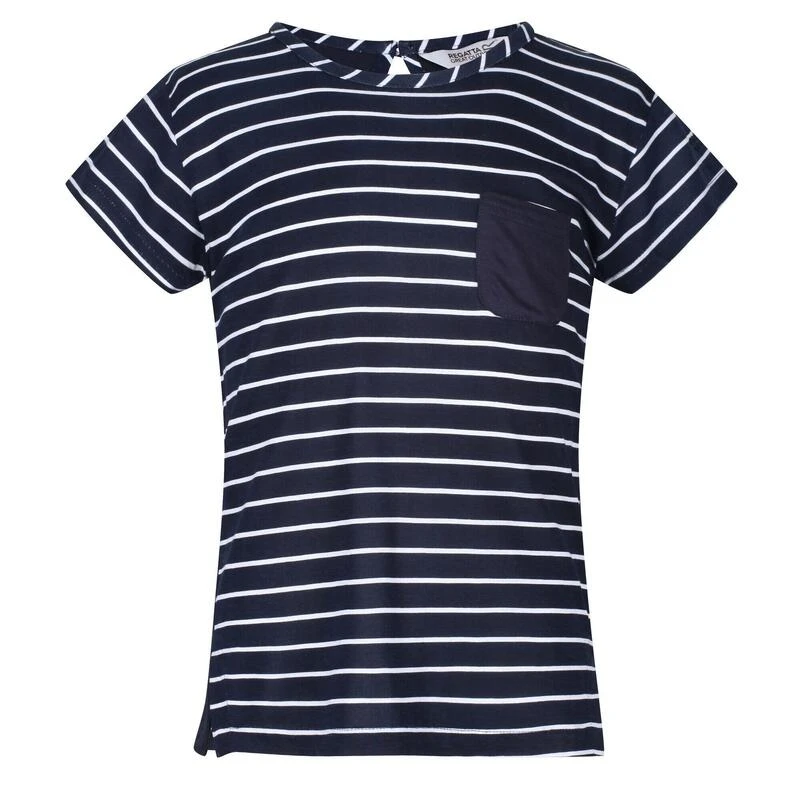 Regatta Meisjes Charabee Stripe Lichtgewicht Tshirt (Marine / Wit) 1 Regatta Meisjes Charabee Stripe Lichtgewicht Tshirt (Marine / Wit)