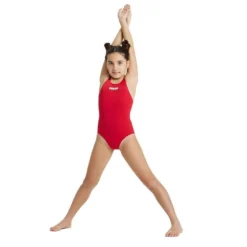 Arena Meisjes Solid Swim Pro Badpak - Rood / Wit -Mode Geest Verkoop meisjes solid swim pro badpak rood wit 2