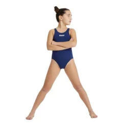Arena Meisjes Solid Swim Tech Badpak - Zwart -Mode Geest Verkoop meisjes solid swim tech badpak marineblauw 2