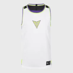 Omkeerbare Basketbal Tank Top Kinderen T500R -Mode Geest Verkoop omkeerbaar mouwloos basketbalshirt voor kinderen t500r witpaars 5