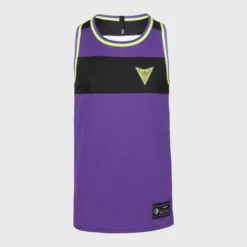Omkeerbare Basketbal Tank Top Kinderen T500R -Mode Geest Verkoop omkeerbaar mouwloos basketbalshirt voor kinderen t500r witpaars 8