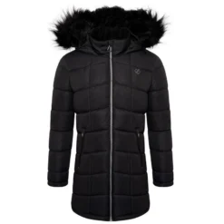Dare 2b Opvallende Hooded Parka Voor Meisjes (Zwart)
