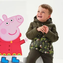 Regatta Peppa Pig Geïsoleerde Wandeljas Met Donsvoering Voor Jongens - Donkergroen